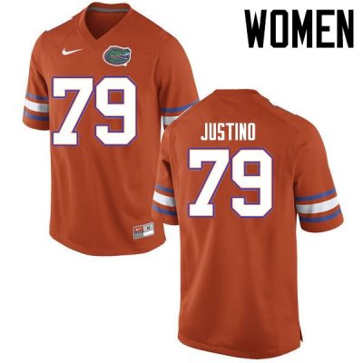 Women's Florida Gators #79 Daniel Justino NCAA Nike Orange Authentic Stitched College Football Jersey QMQ1162PH